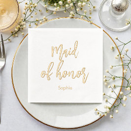 Maid of Honor Wedding Elegant Foil Stamped Napkins Folie Servetten
