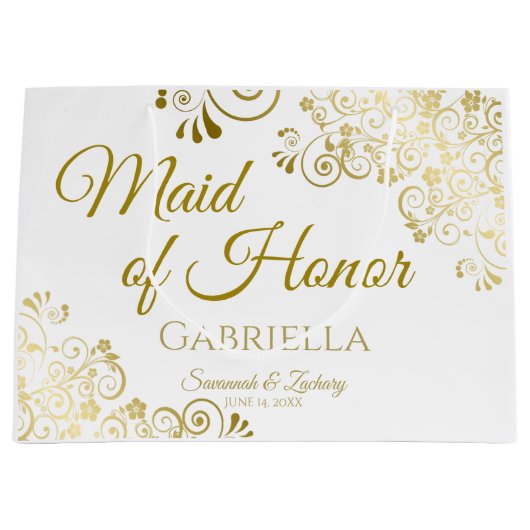 Maid of Honor Wedding Gift Bag - Large Groot Cadeauzakje (Voorkant)