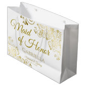 Maid of Honor Wedding Gift Bag - Large Groot Cadeauzakje (Voorkant Gekanteld)