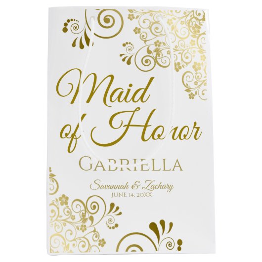 Maid of Honor Wedding Gift Bag - Medium Cadeauzakje (Voorkant)