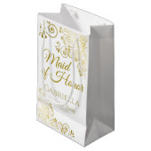 Maid of Honor Wedding Gift Bag Small Klein Cadeauzakje (Voorkant Gekanteld)