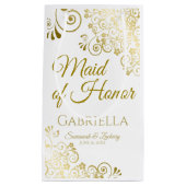 Maid of Honor Wedding Gift Bag Small Klein Cadeauzakje (Voorkant)