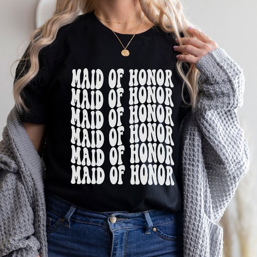 Maid of Honor White Matching Bridal Party T-shirt