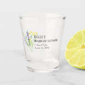 Maid of Honor Wildflower Meadow Wedding Custom Shot Glas (Voorkant)