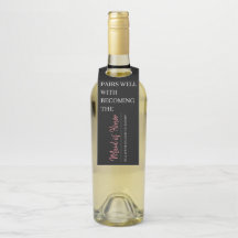 Maid of Honor Wine Bottle Hanger Label