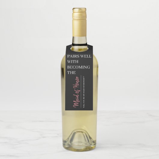 Maid of Honor Wine Bottle Hanger Label (Op fles)