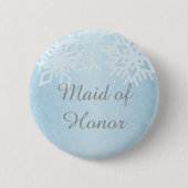 Maid of Honor Winter Snowflakes Ronde Button 5,7 Cm (Voorkant)