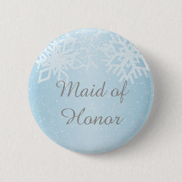 Maid of Honor Winter Snowflakes Ronde Button 5,7 Cm