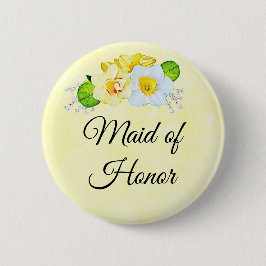Maid of Honor Yellow Floral Ronde Button 5,7 Cm