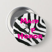 Maid of Honor Zebra Ronde Button 7,6 Cm (Voorkant /achterkant)