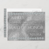 Maid of Honor - Zilver en diamanten Briefkaart (Voorkant / Achterkant)