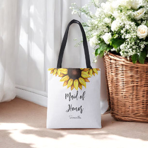 Maid of Honor Zonnebloem Bruiloft Tote Bag