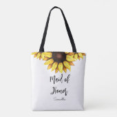 Maid of Honor Zonnebloem Bruiloft Tote Bag (Achterkant)