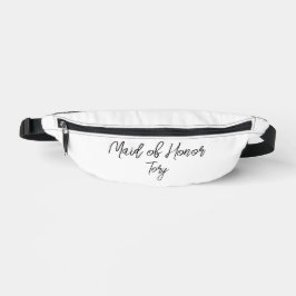 Maid of Honor Zwart Tekst op White Fanny Pack Heuptasje
