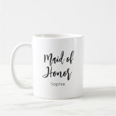 Maid of Honor Zwart Wit Bruiloft Mok (Links)
