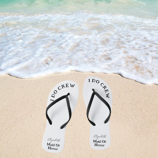 Maid of Honor Zwart-wit Naam Teenslippers