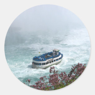 Maid of the Mist boat in Niagara Herfsten, Canada Ronde Sticker