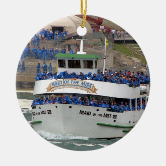 Maid of the Mist Boat: Niagara Herfsten Keramisch Ornament (Voorkant)