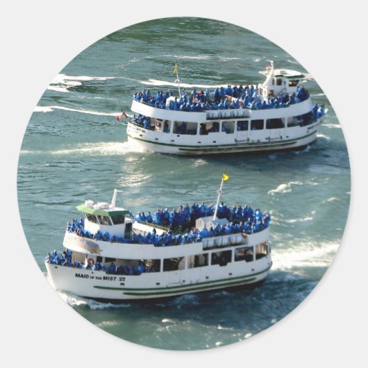 Maid of the Mist Boat: Niagara Herfsten Ronde Sticker (Voorkant)