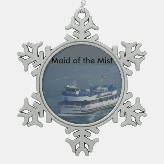 Maid of the mist on the Niagara Tin Sneeuwvlok Ornament (Voorkant)