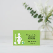 Maid Print House en Kantoor Cleaning Fun Visitekaartje (Staand voorkant)