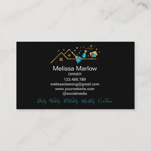 Maid Residentiële Commerciële Schoonmaak Huishoudi Visitekaartje (Achterkant)