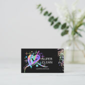 Maid residentiële en commerciële schoonmaak concië visitekaartje (Staand voorkant)