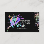 Maid residentiële en commerciële schoonmaak concië visitekaartje (Voorkant)