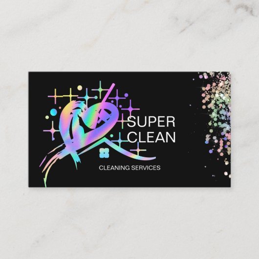 Maid residentiële en commerciële schoonmaak concië visitekaartje (Voorkant)