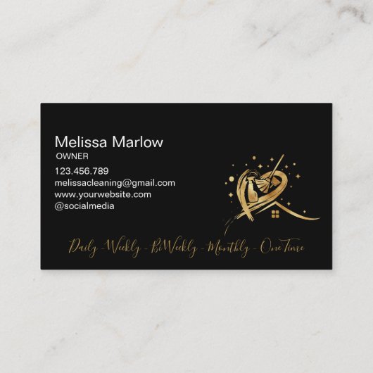 Maid Residentiële en Commerciële Schoonmaak Duster Visitekaartje (Achterkant)