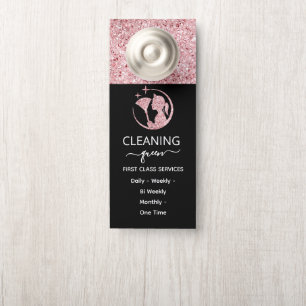 Maid Roos Roze Schoonmaakservice Deurhanger