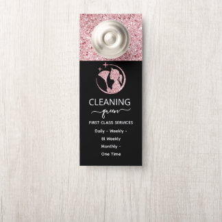 Maid Roos Roze Schoonmaakservice Deurhanger