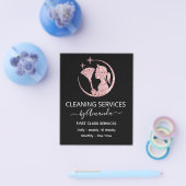 Maid Roos Roze Schoonmaakservice Flyer (Enkel)