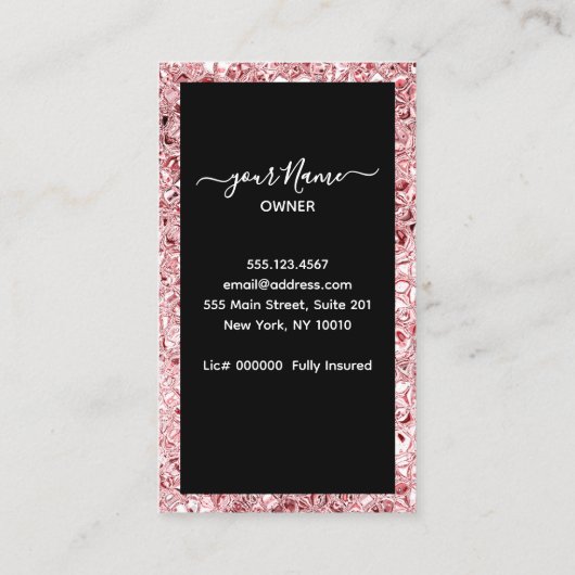 Maid Roos Roze Schoonmaakservice Visitekaartje (Achterkant)