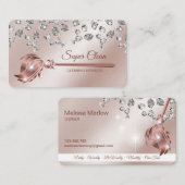 Maid Schoonmaak Huis Mousserende diamanten Visitekaartje (Voorkant / Achterkant)