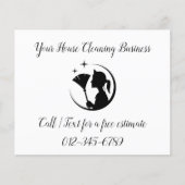 Maid Schoonmaak Huis QR Code Sparkling Business Flyer (Voorkant)