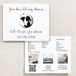 Maid Schoonmaak Huis QR Code Sparkling Business Flyer<br><div class="desc">Maid Cleaning Service" visitekaartje met een QR-code voor gemakkelijke toegang tot de service. Een sprankelend,  efficiënt ontwerp dat perfect is om klanten rechtstreeks te verbinden met reserverings-,  informatie- en contactopties via een snelle scan.</div>