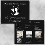 Maid Schoonmaak Huis QR Code Sparkling Business Flyer<br><div class="desc">Maid Cleaning Service" visitekaartje met een QR-code voor gemakkelijke toegang tot de service. Een sprankelend,  efficiënt ontwerp dat perfect is om klanten rechtstreeks te verbinden met reserverings-,  informatie- en contactopties via een snelle scan.</div>