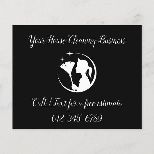 Maid Schoonmaak Huis QR Code Sparkling Business Flyer (Voorkant)