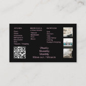Maid Schoonmaak Huis QR Code Sparkling Business Visitekaartje (Achterkant)