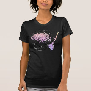 Maid Schoonmaak Huis Sparkling Zilver glitter T-sh T-shirt