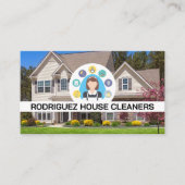 Maid Service Logo | House Front Yard Visitekaartje (Voorkant)
