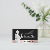 Maid Service Roos Gouden Schoonmaak Visitekaartje (Staand voorkant)