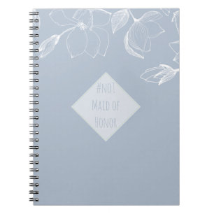 MAID VAN HONOR GIFT Dusty Blue White Magnolias Notitieboek