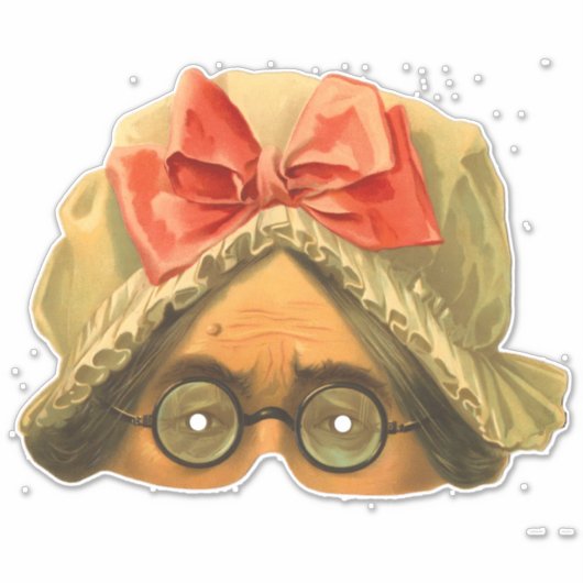 Maid -  Victoriaans Masker Sticker (Voorkant)