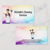 Maid with Broom | Buizen en spaarkassen Visitekaartje (Voorkant / Achterkant)