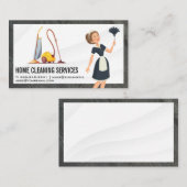 Maid with Broom | Reinigingsproducten Visitekaartje (Voorkant / Achterkant)