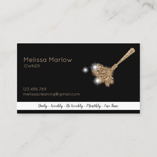 Maïde reinigingsinrichting Mousserend vederduster Visitekaartje (Achterkant)