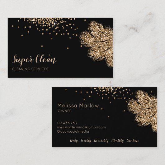 Maïde reinigingsinrichting Mousserend vederduster Visitekaartje (Voorkant / Achterkant)