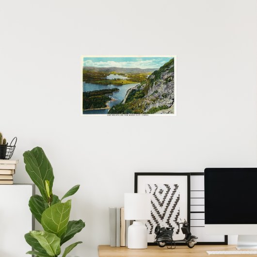 Maiden Cliff Uitzicht van het Megunticook-meer Poster (Thuiskantoor)
